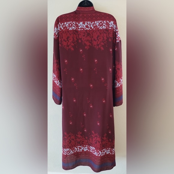 Chelsea and Violet $118 red burgundy long sleeve open front duster M - Picture 5 of 12